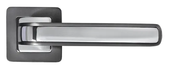 Ручка дверная EON MH-46 GR/CP-S55 раздельная на квадратной розетке, цвет графит/хром, ЦАМ Light фото купить в Шымкенте