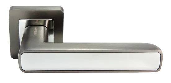 Ручка дверная FLEX MH-44 GR/CP-S55 раздельная на квадратном основании, цвет графит/хром, ЦАМ Light фото купить Шымкент (Чимкент)
