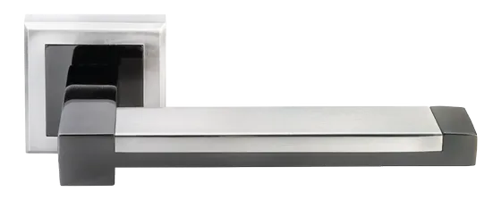 Ручка дверная SANIBEL MH-39 SN/BN-S раздельная на квадратной розетке, цвет бел. никель/черн. никель, ЦАМ Light фото купить Шымкент (Чимкент)