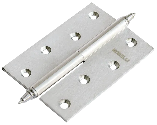 Петля разъемная латунная карточная MB 100X70X3 SN R C  с коронкой правая, врезная, цвет белый никель фото купить Шымкент (Чимкент)