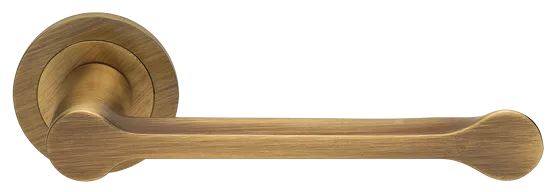 Ручка дверная RAIN R1 OBR раздельная на круглой розетке, цвет кофе, латунь фото купить Шымкент (Чимкент)