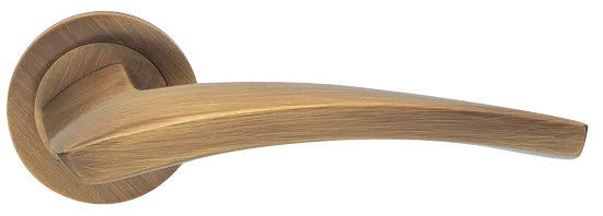 Ручка дверная WIND R1 OBR раздельная на круглой розетке, цвет кофе, латунь фото купить Шымкент (Чимкент)