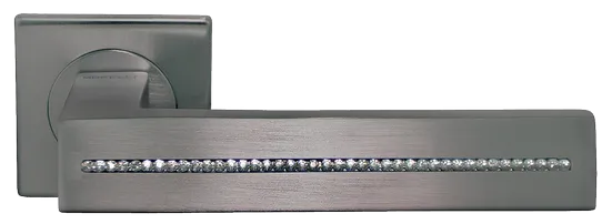 Ручка дверная DIADEMA S1 NIN раздельная на квадратной розетке, цвет черный никель, латунь фото купить Шымкент (Чимкент)
