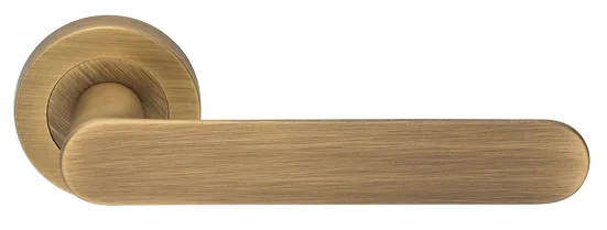 Ручка дверная LE BOAT R2 OBR раздельная на круглой основе, цвет кофе, латунь фото купить Шымкент (Чимкент)