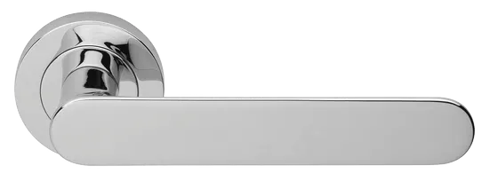 Ручка дверная LE BOAT R2 CRO раздельная на круглой розетке, цвет хром, латунь фото купить Шымкент (Чимкент)