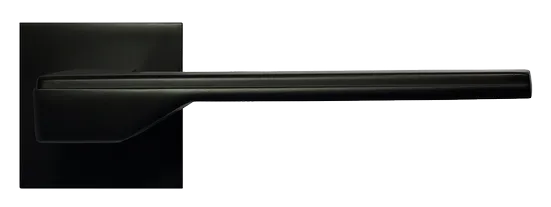 Ручка дверная PIERRES MH-49-S6 BL раздельная на квадратной розетке, цвет черный, ЦАМ Light фото купить в Шымкенте