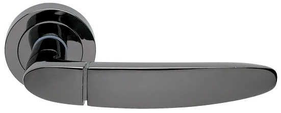 Ручка дверная SAIL R2 NIN раздельная на круглой розетке, цвет -  черный никель, Латунь фото купить Шымкент (Чимкент)
