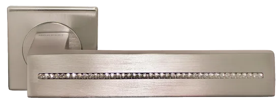 Ручка дверная DIADEMA S1 NIS раздельная на квадратной розетке, цвет - матовый никель, латунь фото купить Шымкент (Чимкент)