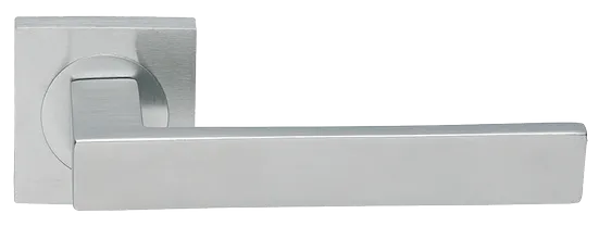 Ручка дверная WATERFALL S2 CSA раздельная на квадратной розетке, цвет матовый хром, латунь фото купить Шымкент (Чимкент)