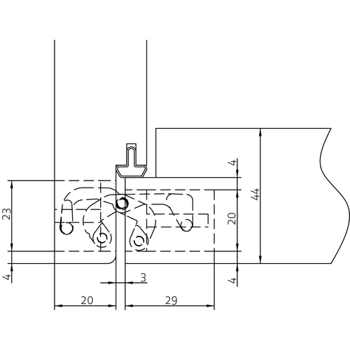 HH-19 B, скрытая петля, цвет - черный фото фурнитура Шымкент (Чимкент)